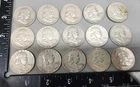 (Lot of 15) - 90% Silver - Ben Frankilin Half Dollars