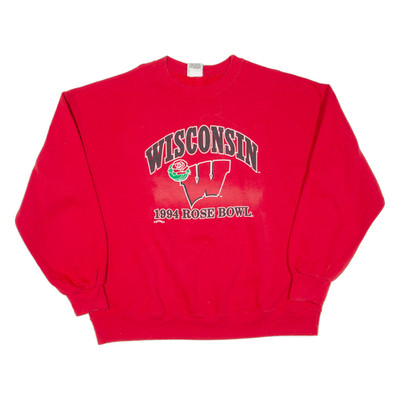 Vintage NUTMEG Wisconsin 1994 Rose Bowl Herren Sweatshirt Rot 90er XL USA
