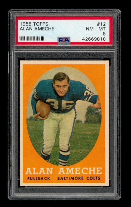 1958 Topps Set-Break # 12 Alan Ameche PSA 8 NM-MT