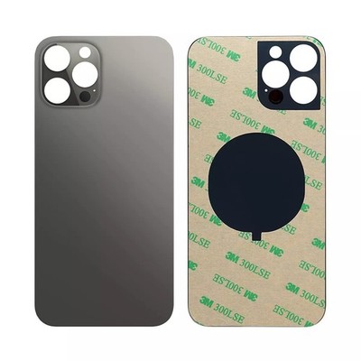 Back Glass Replacement for iPhone 12 Pro Max with Adhesive BIG HOLE (Graphite)