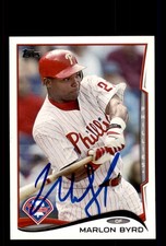 Signed Baseball Card Auto Marlon Byrd 2014 Topps #484 Philadelphia Phillies
