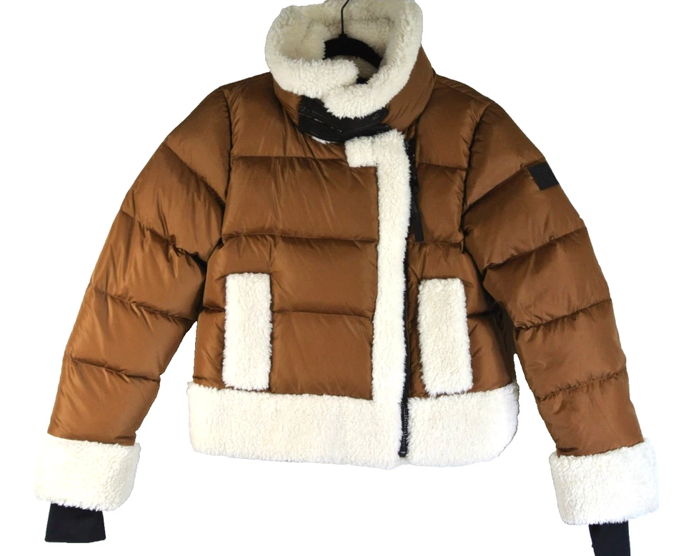 Chaqueta acolchada de plumón Sam Bennett Sherpa nueva con etiquetas en nogal mate talla M #C4663 Foto 3 de 4