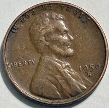 1950-s Lincoln Wheat Cent San Francisco Mint Bn3946