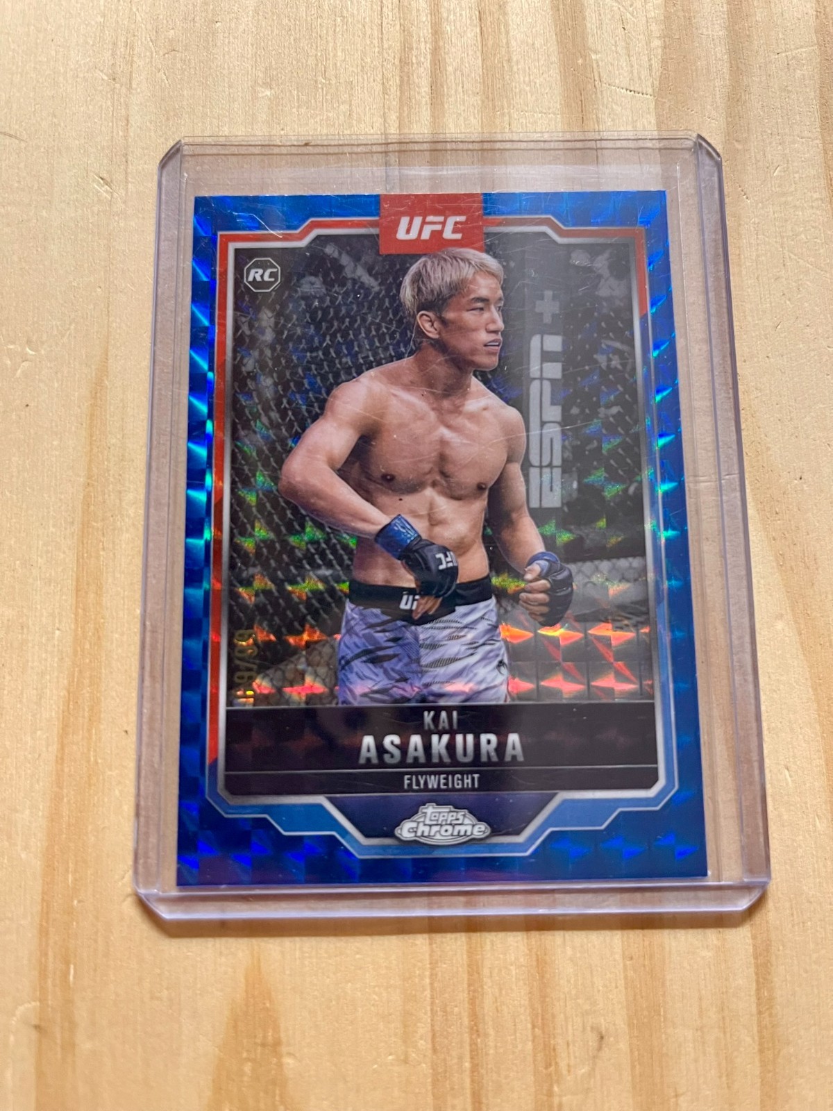 2025 Topps Chrome UFC Kai Asakura #161 Geometric Blue Refractor /99 RC