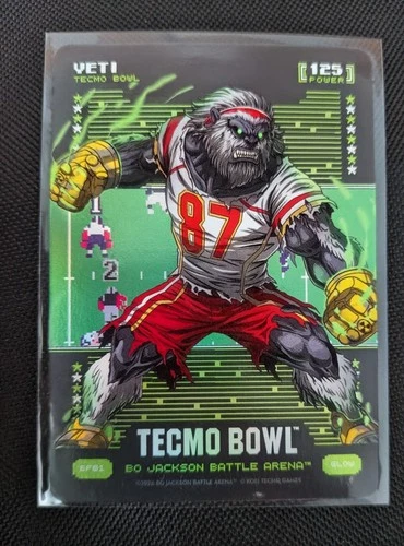 Travis Kelce Yeti Glow Battlefoil Bo Jackson Battle Arena Tecmo Bowl KC Chiefs