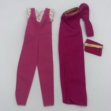 Vintage Barbie 1984 7906 7907 FASHION FUN Pink Gold Dress SUPERSTAR ERA Jumper