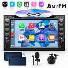 Backup Camera 2-Din Car Stereo Radio CD DVD Player Bluetooth Mirror Link Auto AM