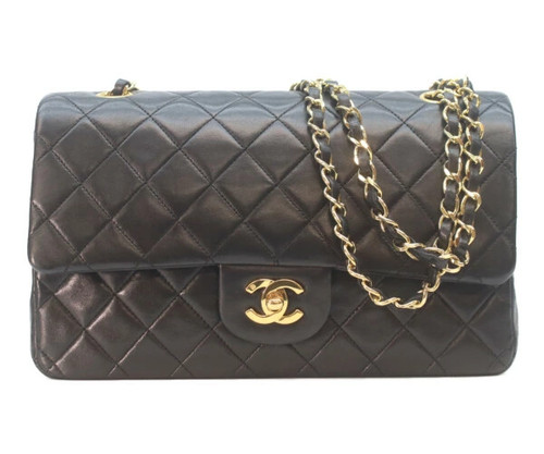 Chanel Lamb W Flap Matelasse25 Shoulder Bag Black r0_0527