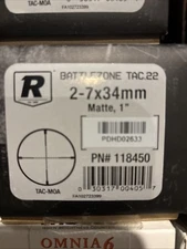 REDFIELD BATTLEZONE 2-7X34 TAC TARGET TURRET MATTE RIFLE SCOPE MOA RETICLE