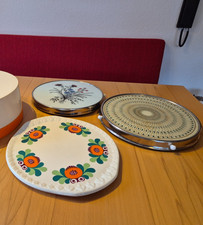 Versch. Vintage Tortenplatten - 3St, u.a. Drehbar