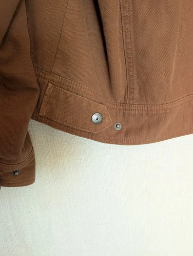 Gramicci Canvas Coat Button Up Brown X- Large  Plaid Flannel Lining Pockets image 5