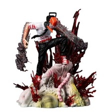 29cm Chainsaw Man Denji Pochita Battle Scene Anime Figure Model Statue Boys Coll