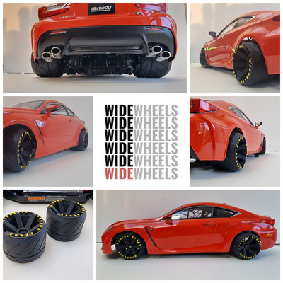4-teiliges RC 3D gedrucktes Rad & Reifen Set 1/10 - Michelin Racing Style - schwarz