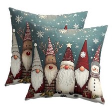 Cute Gnome Snowman Christmas Pillow 18" x 18" Pack of 2 Dec-cute Gnome