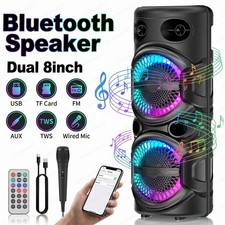 Portable Bluetooth Speaker Subwoofer Deep Bass Sound System Party Speaker w/Mic