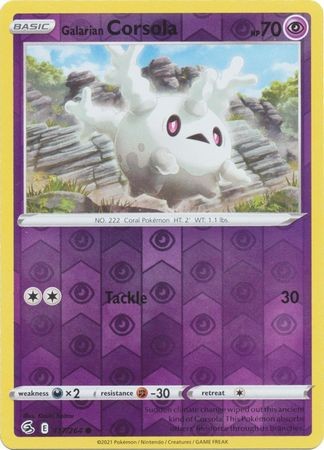 GALARIAN CORSOLA 117/264 FUSION STRIKE POKEMON (REVERSE HOLO, NM)