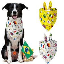 2Pcs Football Dog Bandanas, Adjustable Pet Triangle Pet Scarf For Puppy  Cats