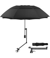 UPF 50 Golf Umbrella with Adjustable Universal Clamp, Portable Umbrellas