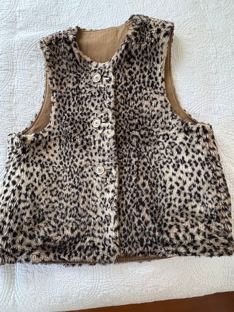 Engineered Garments Leopard Print Reversible Vest… - image 13