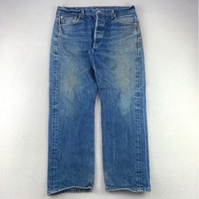Vintage Levi's Jeans 501 Mens 38x32 Blue Faded Whiskering Denim Y2K Mexico