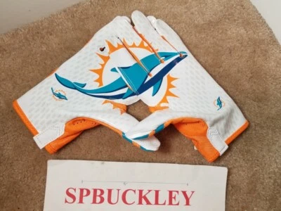 NIKE VAPOR KNIT NFL MIAMI DOLPHINS ADULT RECEIVERS FOOTBALL GLOVES, PGF397-171