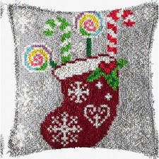 PillowPro DIY Latch Hook Kit - Creative Needlework for Adults - Printed Canvas P