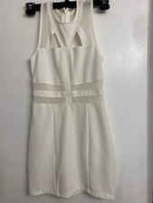 Charlotte Russe Dress Sheer Bodycon White Sleeveless - Size Medium