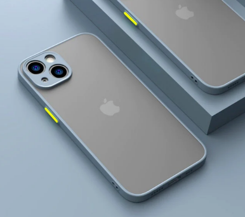 Shockproof Matte Apple I phone 14 plus Case - Gray w/ Yellow Buttons ~~~~~New - Zdjęcie 4 z 7
