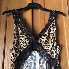 PRETTYLITTLETHING Plus Size 14 V-Neck Satin Leopard Cutout Sleeveless Maxi Dress