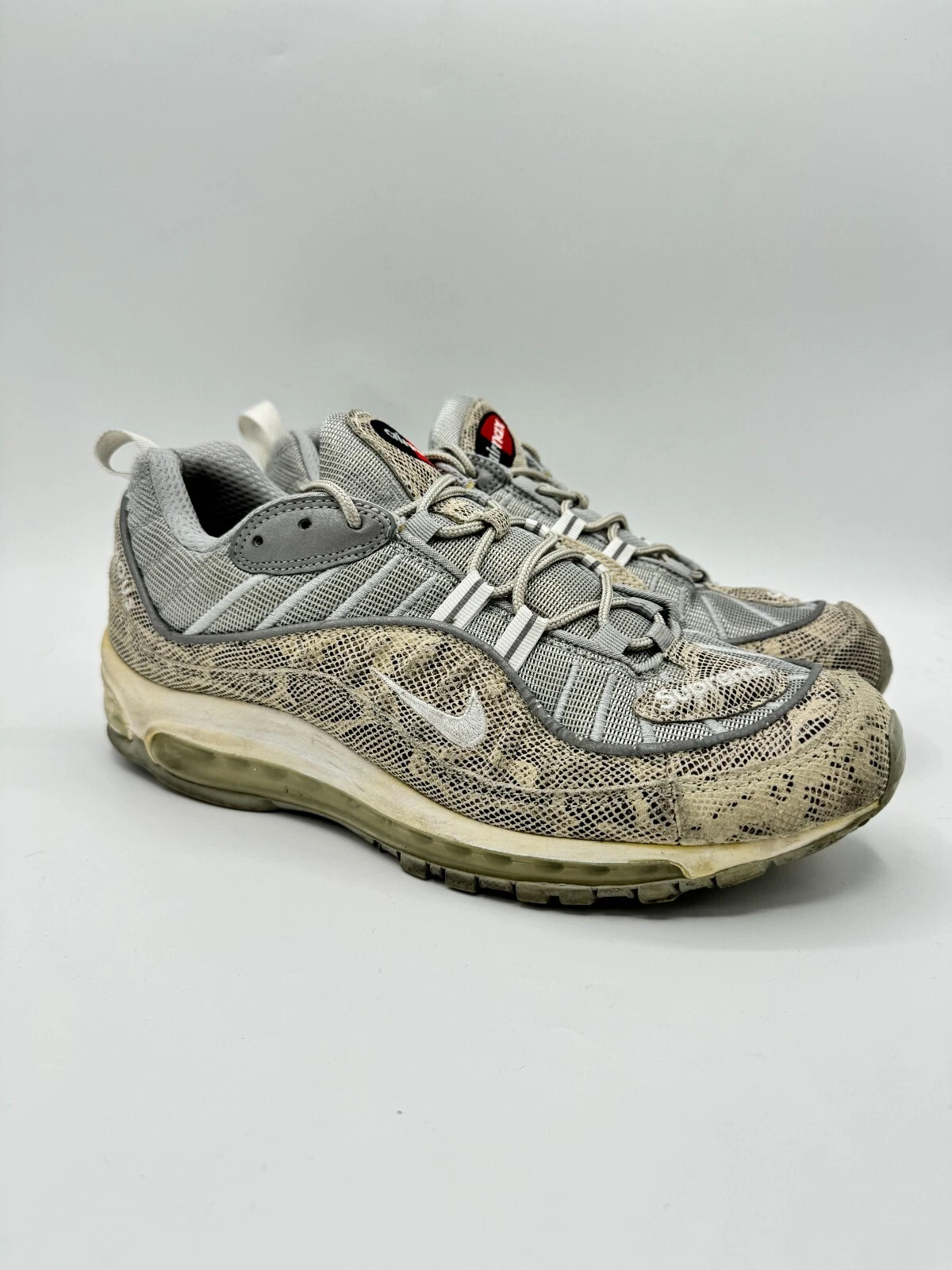 Taille 9,5   Supreme x Nike Air Max 98 peau de serpent