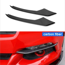 Pair Carbon Fiber ABS Front Fog Light Lamp Cover Trim For Ford Mustang 2015-2017