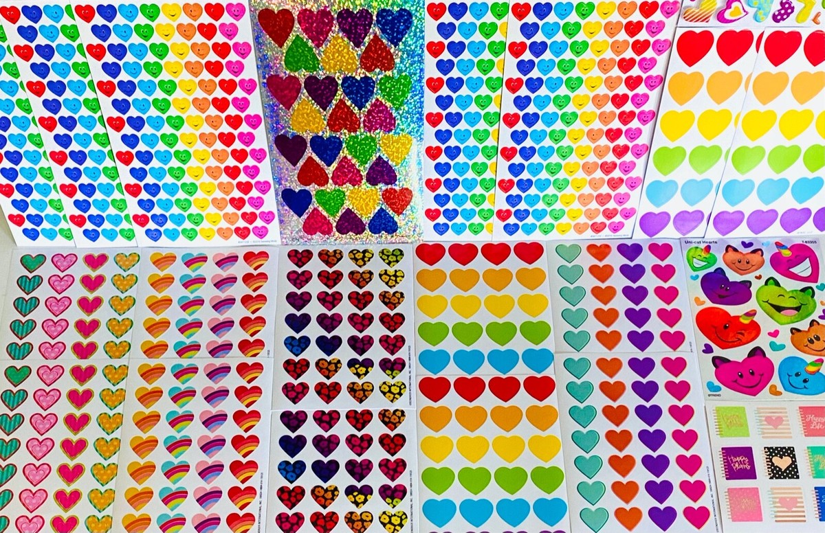Special Lot 559+ Stickers! Themed Love Heart Flower Happy Smiley