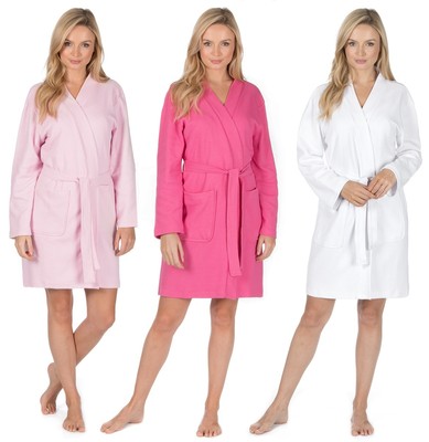 Download Forever Dreaming Ladies Short Cotton Rich Waffle Robe | eBay