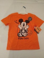 Mickey Mouse Skeleton Halloween T-Shirt, Glow in the Dark, 4T- NWT