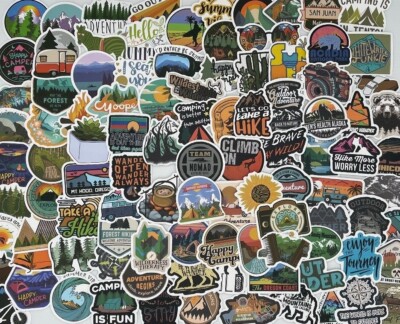 100 Sticker Aufkleber Stickerbomb Travel Adventure Outdoor Abenteuer Camping