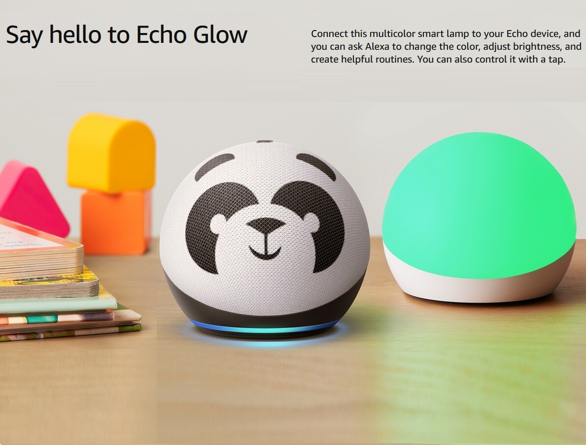 Amazon Echo Glow Multicolor Smart Lamp for Kids with Alexa and