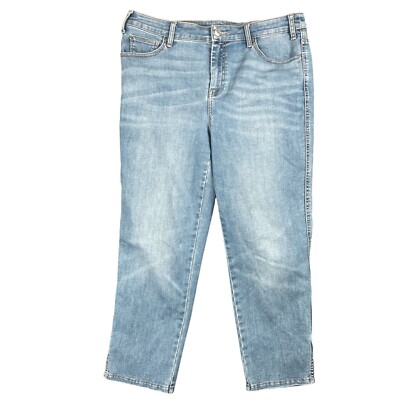 Chicos Jeans Womens 8 Blue Platinum Crop Office Capsule Everyday Minimal Stretch