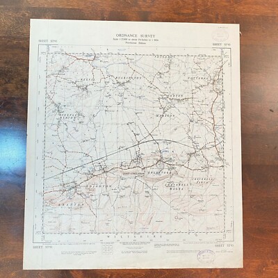 ORDNANCE SURVEY Provisional Edition Unfolded ST95 Bratton, Wiltshire 1958 M5