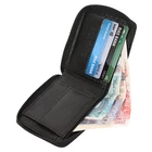 Black Small Real Leather Full Zip Wallet Purse RFID BLOCKER Slim Wallets For Men