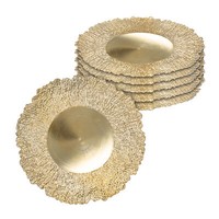 Kunststoff Teller Gold 33Cm - 6Er Set - Deko Kerzen Geschenk Tablett Schale Rund