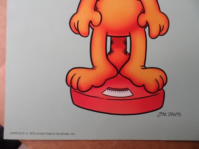 Vintage 1978 Garfield Poster Jim Davis Argus I LOSE THE SAME POUND