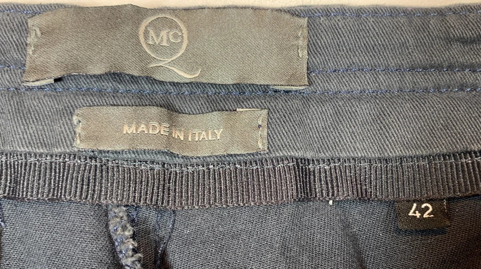 Pantalones Alexander McQueen Pantalones Mujer Talla 42 Gris Oscuro Pierna Recta Hechos en Italia Foto 3 de 4