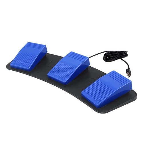 USB Triple Foot Switch Pedals Computer Mouse Video Game Club Home 3 Keys - Picture 3 of 7
