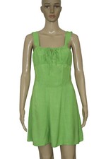 Urban Outfitters Tie-Front Mini Dress Corset Green Sleeveless Smocked New XS
