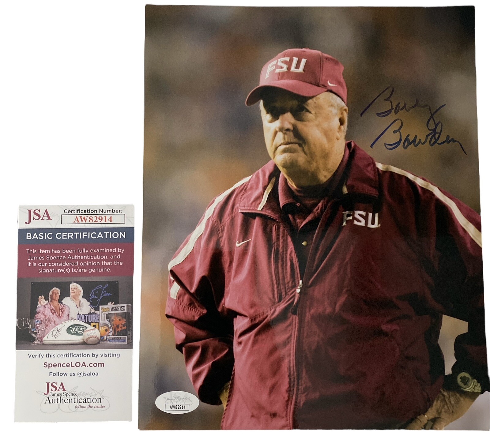 Bobby Bowden Autographed Signed Florida State Seminoles Coach Florida State FSU Seminoles Champs Photo JSA 19 