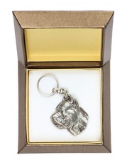 Cane Corso, Italian Cane Corso - Silver-plated pendant with a dog in a decorativ