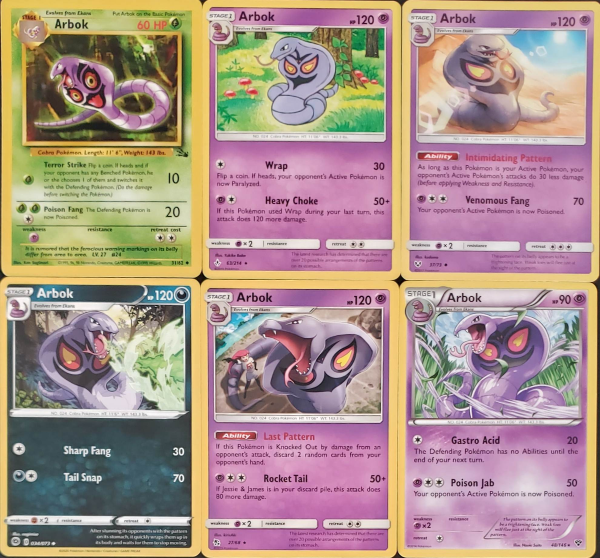 (6x) ARBOK Pokemon Card Collection Set Deck Building PSYCHIC DARK GRASS Base Set (6x) ARBOK Pokemon Card Collection Set Deck Building PSYCHIC DARK GRASS Base Set