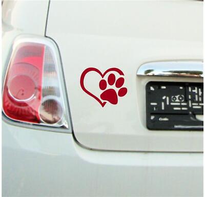 Aufkleber Hundepfoten mit Herz Hunde Katzen Autoaufkleber Hund  Pfotenaufkleber