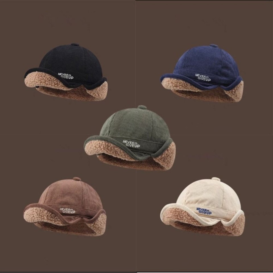 Lamb Wool Bomber Hats Thickened Ear Cover Caps Popular Flying Caps