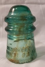 Hemingray # 9 Insulator - Teal - made in USA